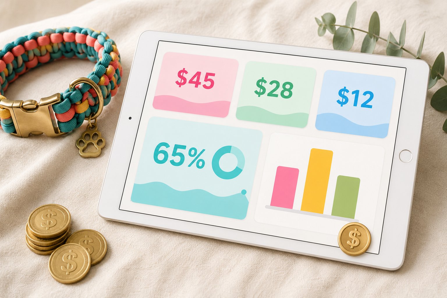 Interfaz de Pricing & Profit Toolkit en tableta